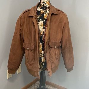 Vintage Mixed Blues Leather Bomber Jacket